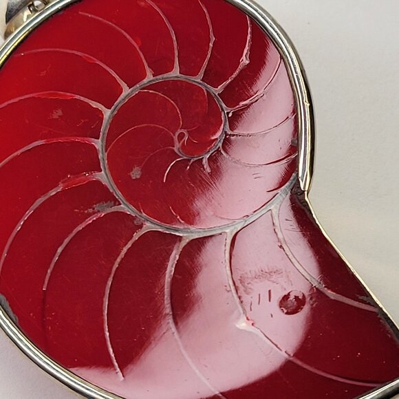 Mens Statement Nautilus Shell Pendant Sterling Silver 925 - Picture 11 of 16